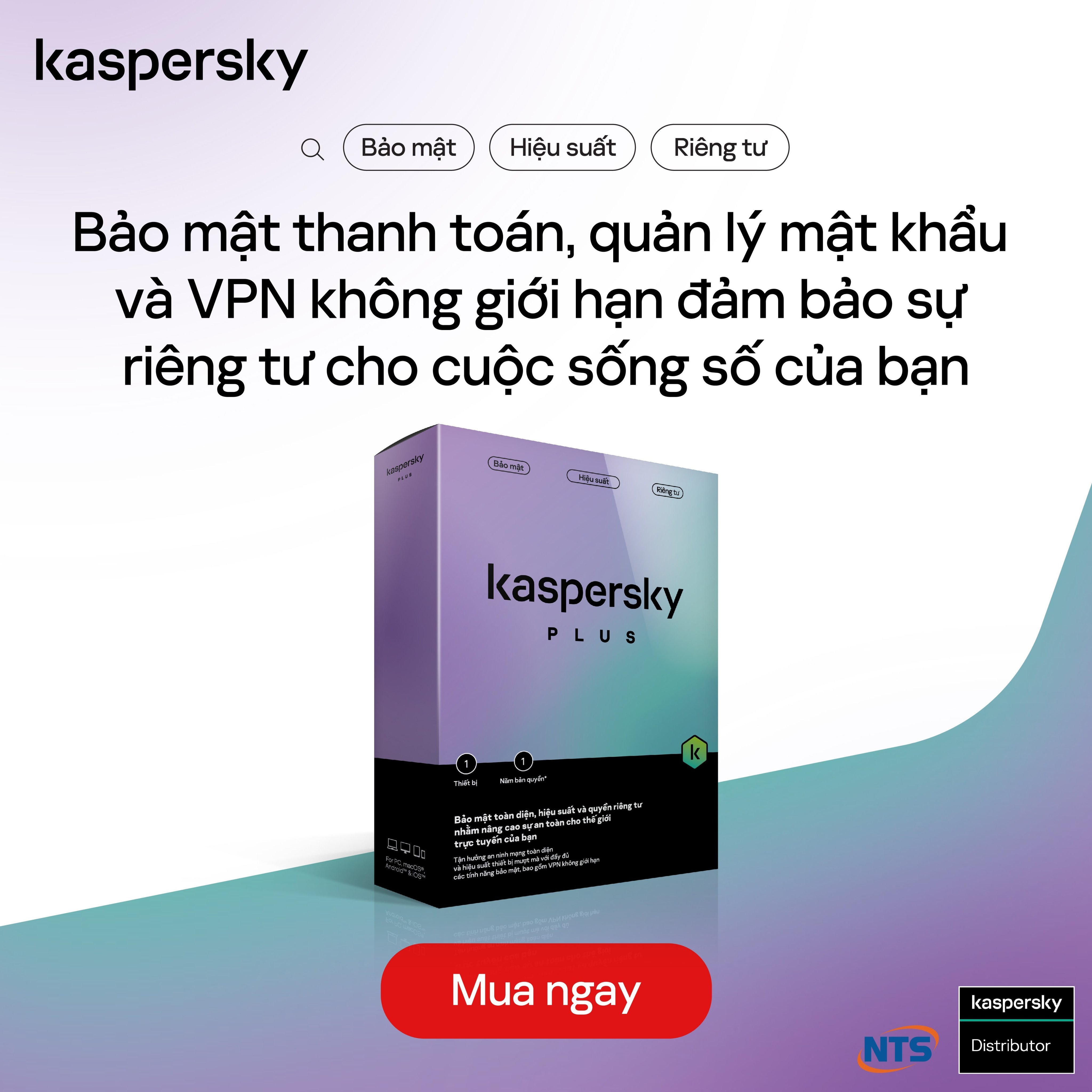 Phần mềm diệt virus Kaspersky Plus 1 Thiết bị/năm - Hàng chính hãng