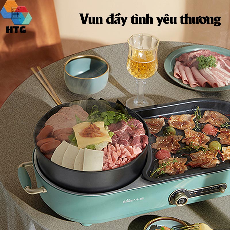 Bếp lẩu nướng đa năng tháo rời BEAR DKL-C15L1 Hàng chính hãng