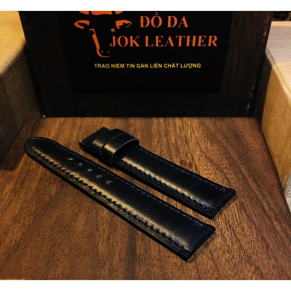 Dây Da Đồng Hồ Da Bò Jok Leather màu xanh lam tặng kèm khóa