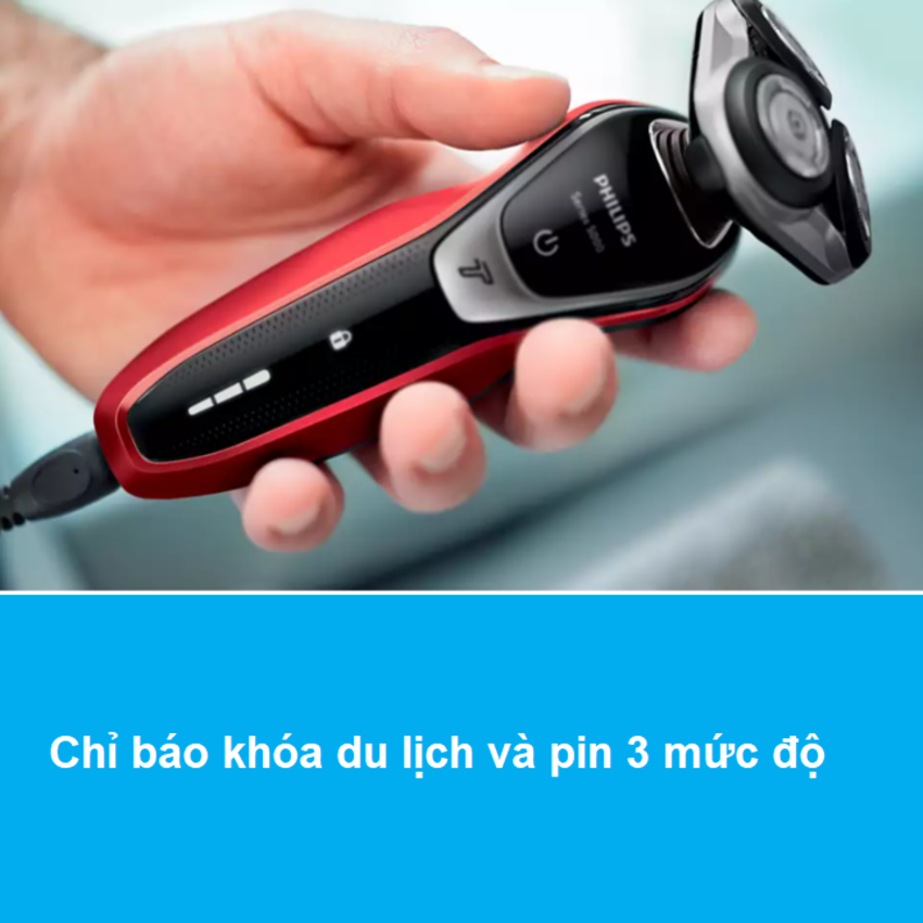 Máy cạo râu khô và ướt cao cấp Philips S5390/12 có đầu tỉa tóc mai và ria mép - Hàng nhập khẩu