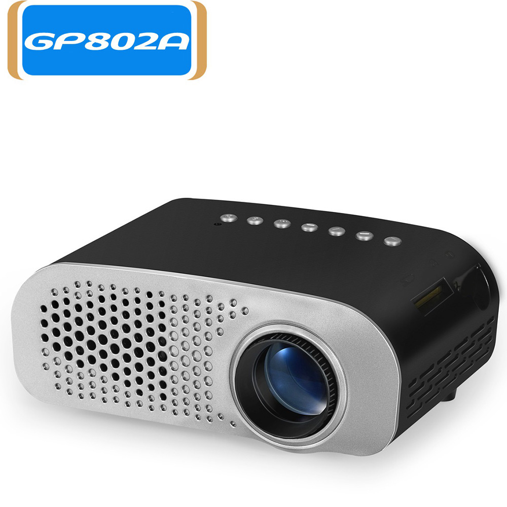Máy chiếu GP802A di động nhỏ 100 Lumen LED với loa tích hợp Hỗ trợ HD / VGA / AV / USB / SD