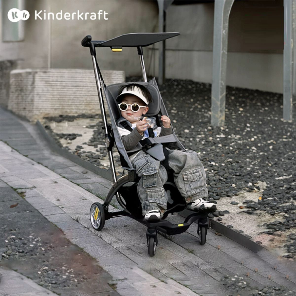 Xe đẩy gấp gọn Kinderkraft KP2 cho bé từ 6 tháng đến 4 tuổi, 22kg - Hàng chính hãng