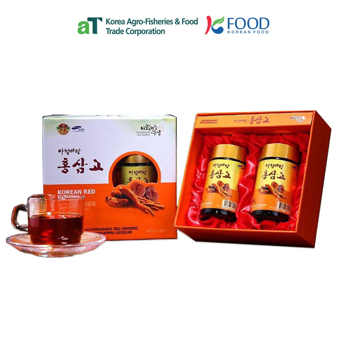 Cao hồng sâm linh chi achimmadang hàn quốc chính hãng hộp 2 lọ x 240g