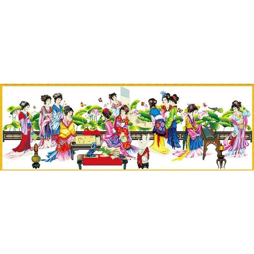 Tranh thêu 12 nàng tiên MN0129 - kích thước: 200 * 85cm.