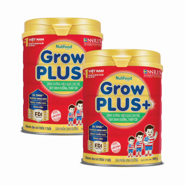 Bộ 3 Lon Sữa GrowPLUS+ Đỏ Cho Trẻ Suy Dinh Dưỡng Trên 1 Tuổi - 900g