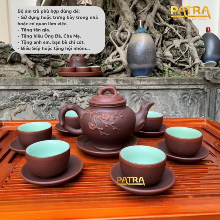 Bộ ấm chén uống trà cao cấp , bộ ấm trà Bát Tràng - trường sa báo xuân cao