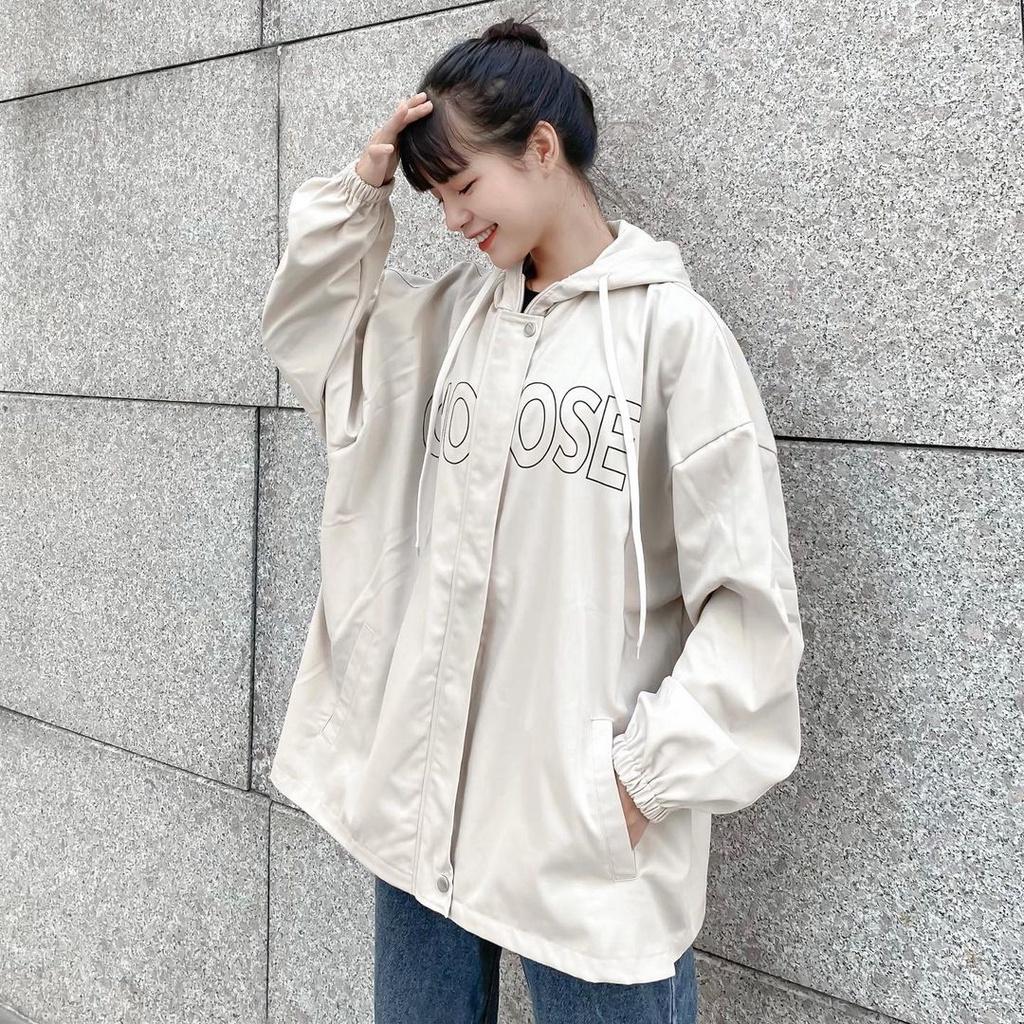 Áo Khoác Form Rộng CHOOSE Vải Kaki Dày Dặn Phong Cách Ulzzang Unisex