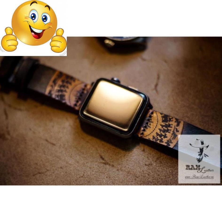 DÂY DÀNH CHO APPLE WATCH TRỒNG ĐỒNG DA BÒ Ý CHOCOLA NÂU - RAM SIMPLE TRỐNG ĐỒNG -ĐỦ SIZE