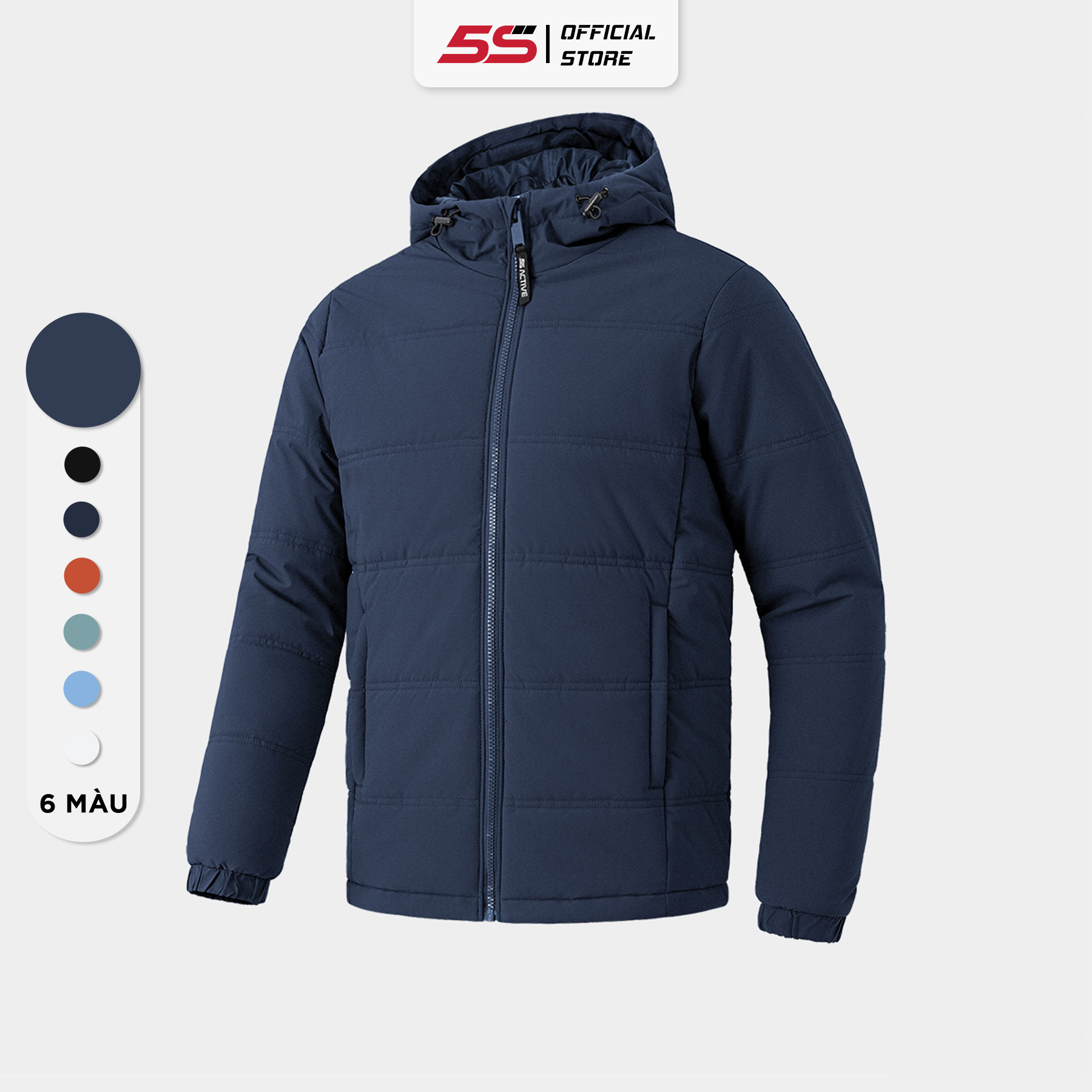 Áo Phao Chần Bông Nam 5S FASHION PREMIUM, Chất Liệu Cao Cấp, Bông Chần Dày Dặn, Siêu Ấm, Thiết Kế Trơn Basic