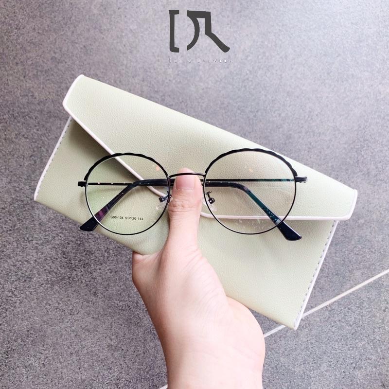 Gọng Kính Cận Tròn To Phối Viền Hoa Văn Nhiều Màu DORISEYEWEAR