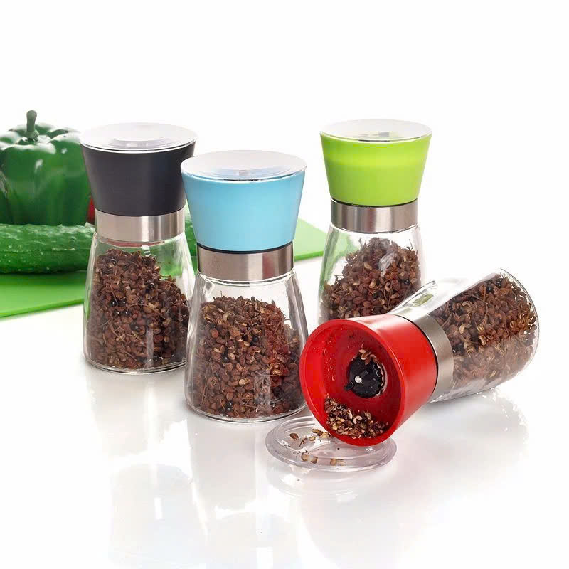 Lọ xay tiêu thủy tinh, lưỡi sứ  - Màu ngẫu nhiên