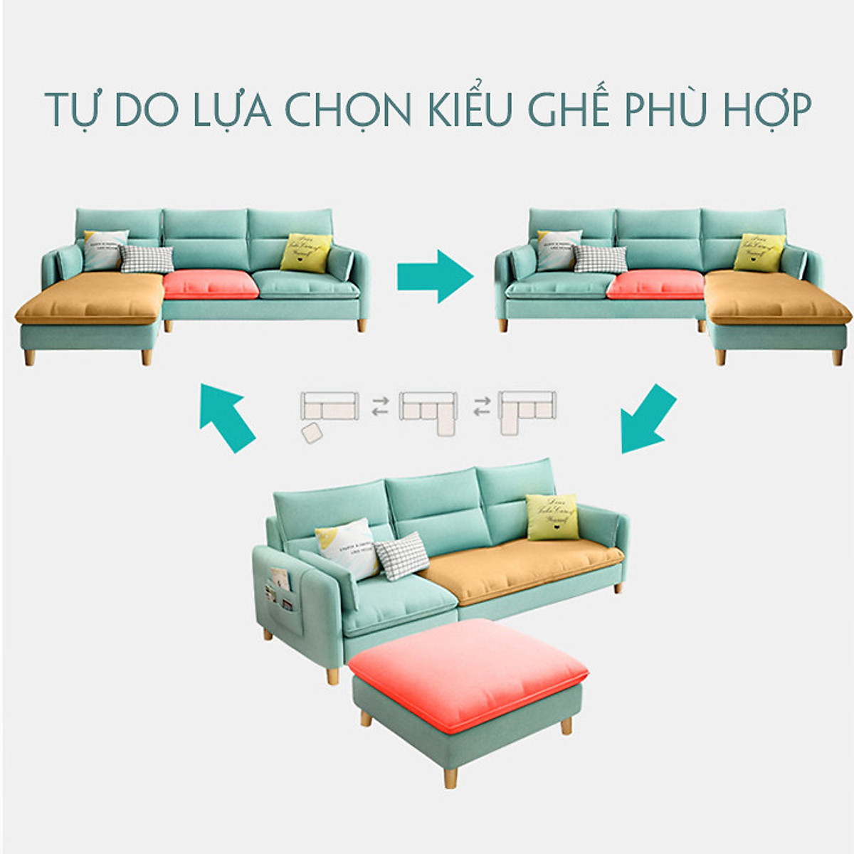 Ghế Sofa Phòng Khách Cao Cấp - Salon Sofa Phòng Khách - Salon Phòng Khách - Ghế Sofa Đa Năng, Ghế Sofa Chữ L Phòng Khách, Ghế Sofa Giường Đa Năng, Ghế Sofa Chữ L Cao Cấp. KT 2m1 x 80cm