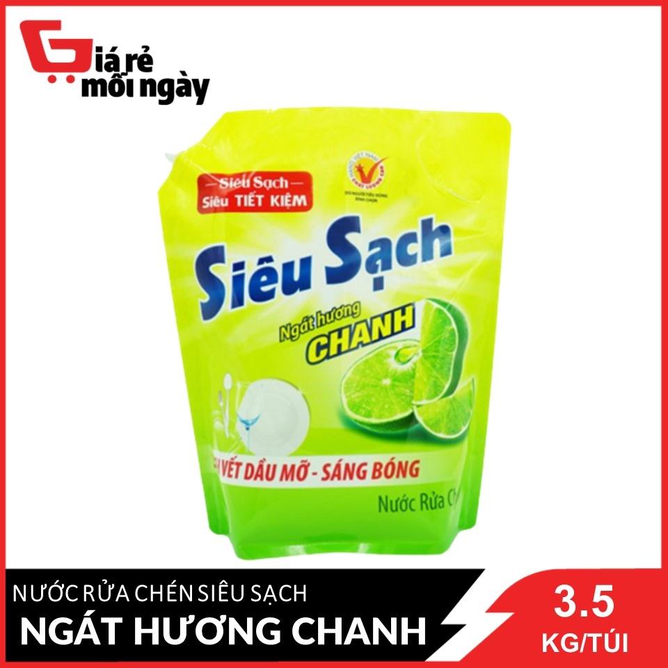 Hình ảnh Nước Rửa Chén Siêu Sạch Ngát Hương Chanh 3.5Kg/túi