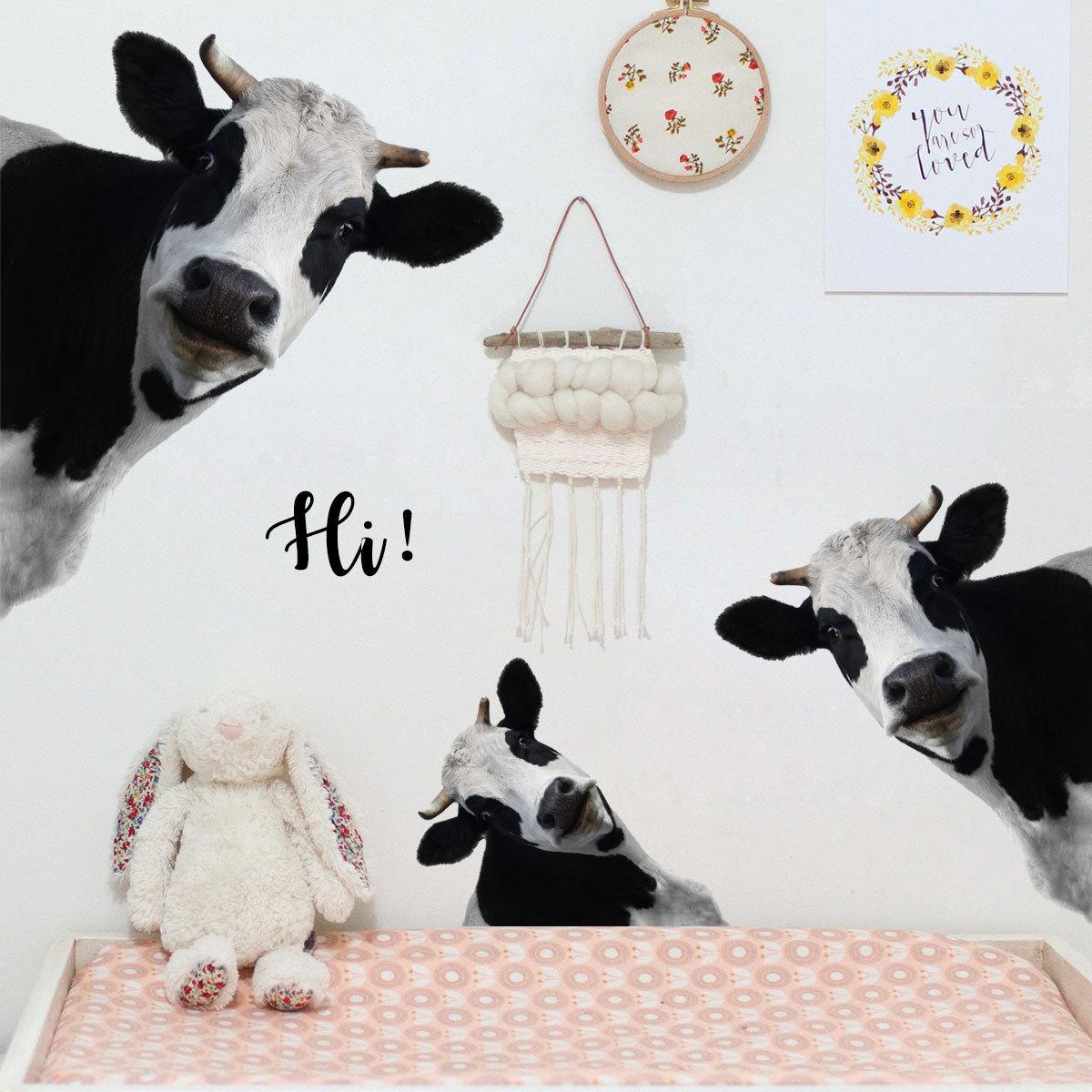Sáng tạo Bò English Stickers phòng khách Phòng ngủ Phòng ngủ trẻ em Bối cảnh tường trang trí tường trang trí