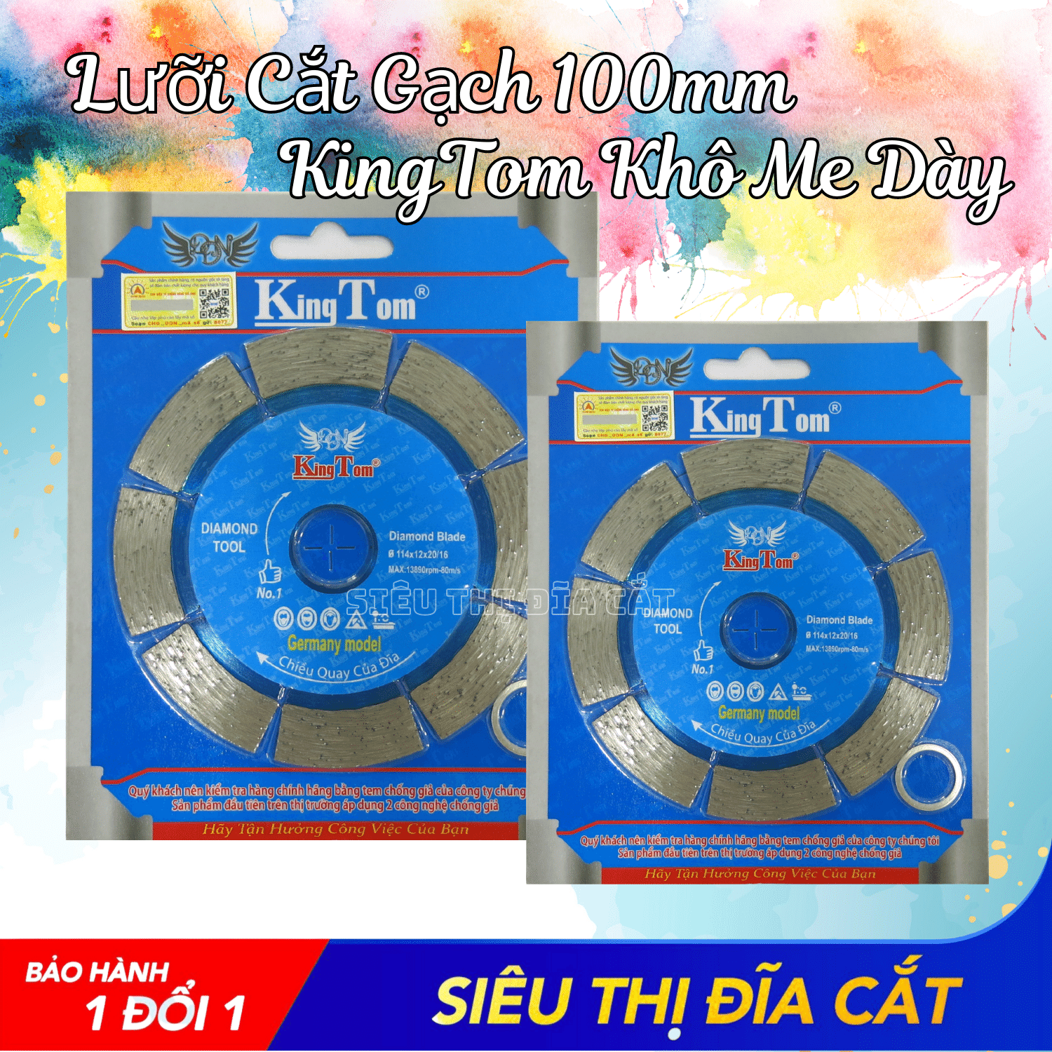 Lưỡi Cắt Gạch 100mm KingTom Me Dày Khô - Siêu Bén - Siêu Bền