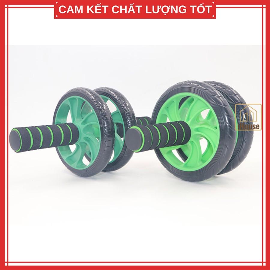 Con lăn tập bụng 2 bánh kép đa năng, dụng cụ tập cơ bụng 6 múi tại nhà tiện lợi iHouse