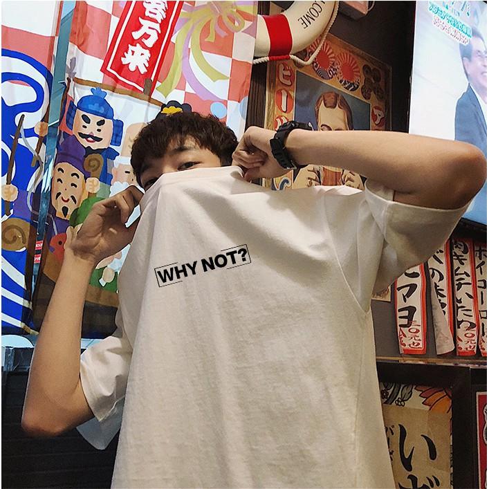 Áo thun tay lỡ unisex nam nữ form rộng why not phản quang vải dày mịn