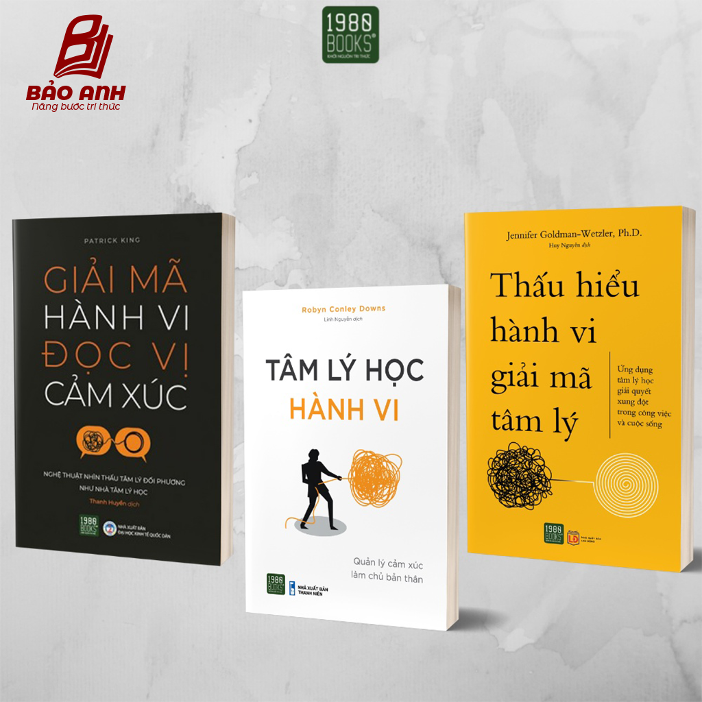 Sách - Combo 3 cuốn Giải mã hành vi đọc vị cảm xúc và Tâm lý học hành vi và Thấu hiểu hành vi giải mã tâm lý - 1980Books