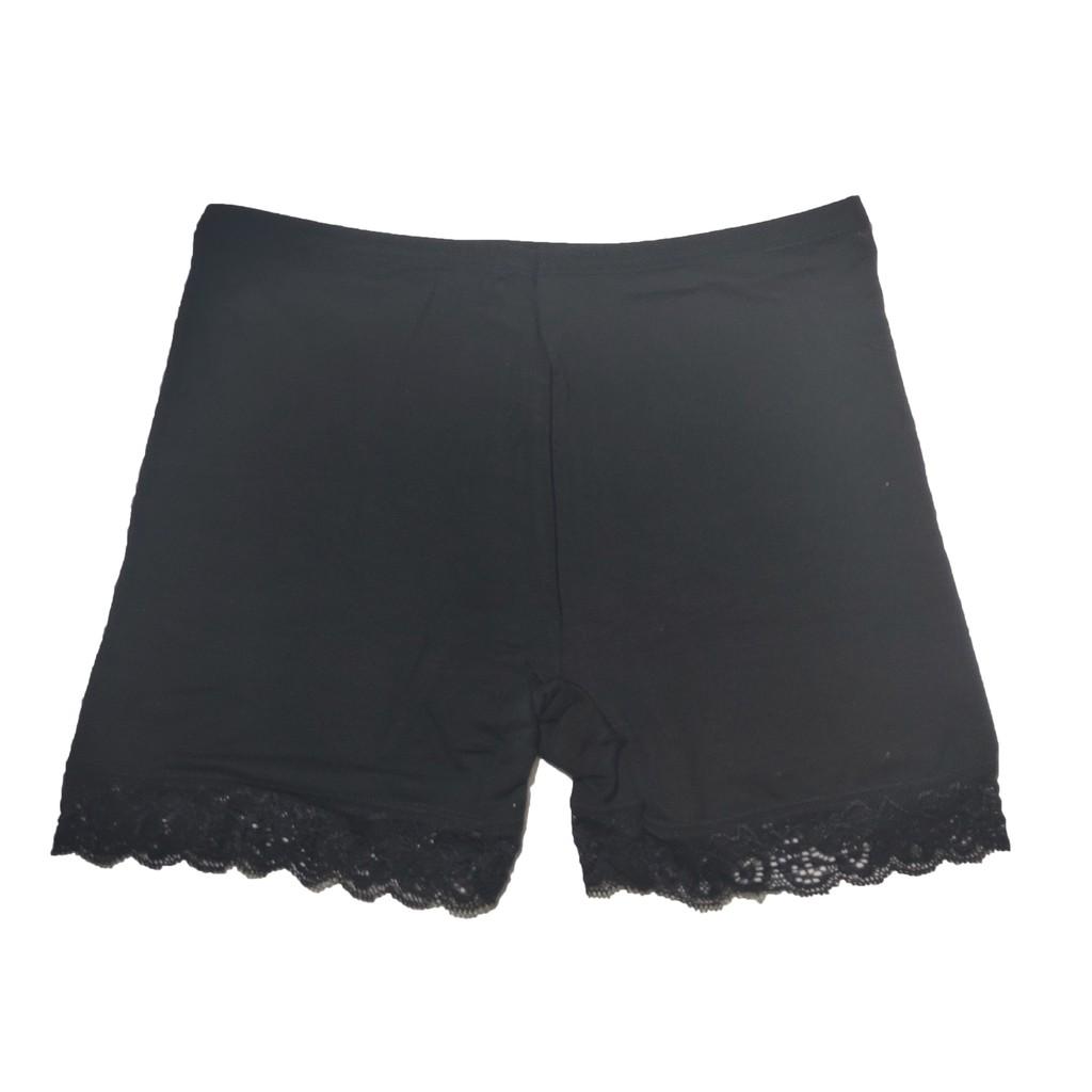 Combo 4 Quần mặc trong váy chất cotton siêu mịn 2 màu đen và 2 màu be