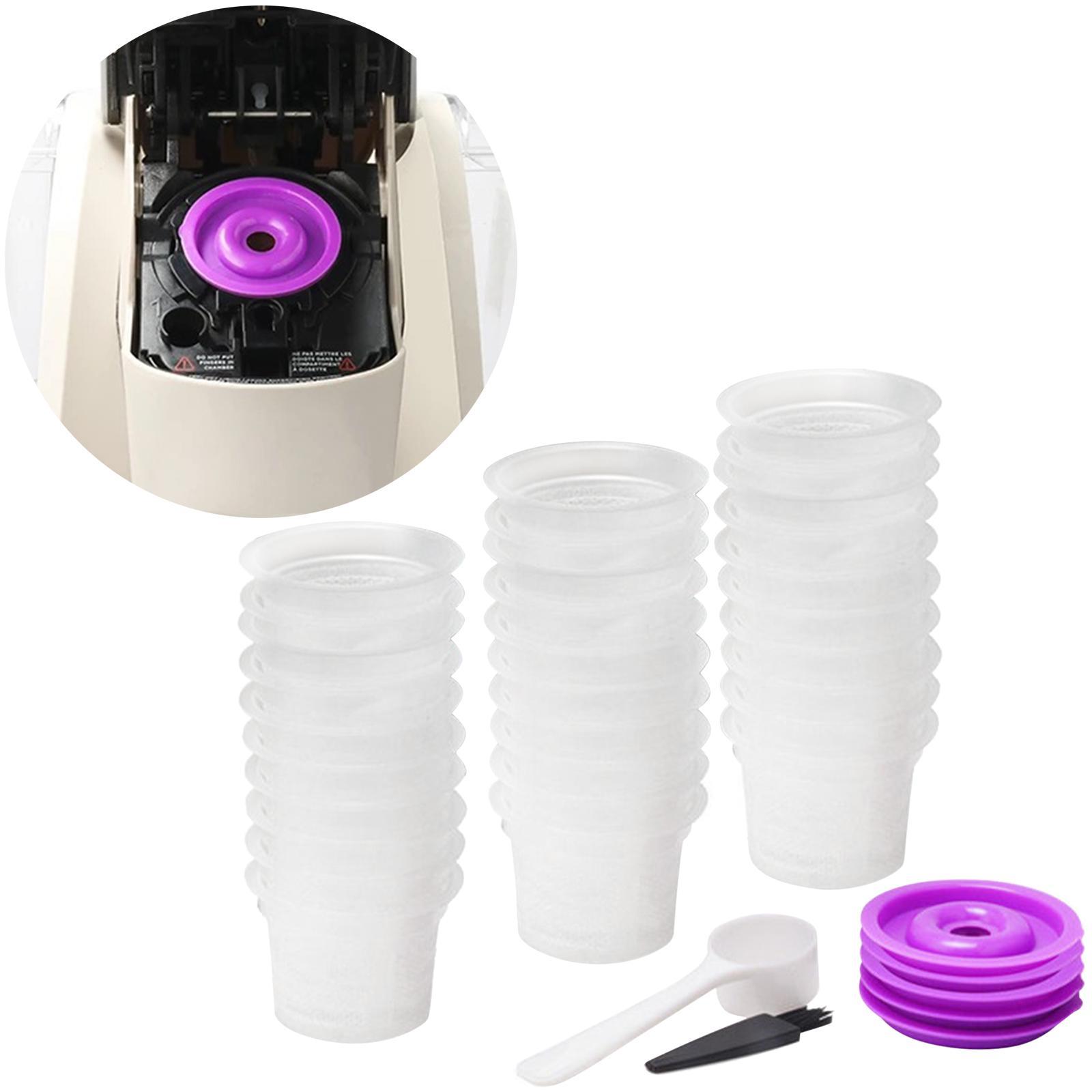 50 Pieces Coffee Filter Cups with 5Pcs Lids Replacement for Kitchen Cafe