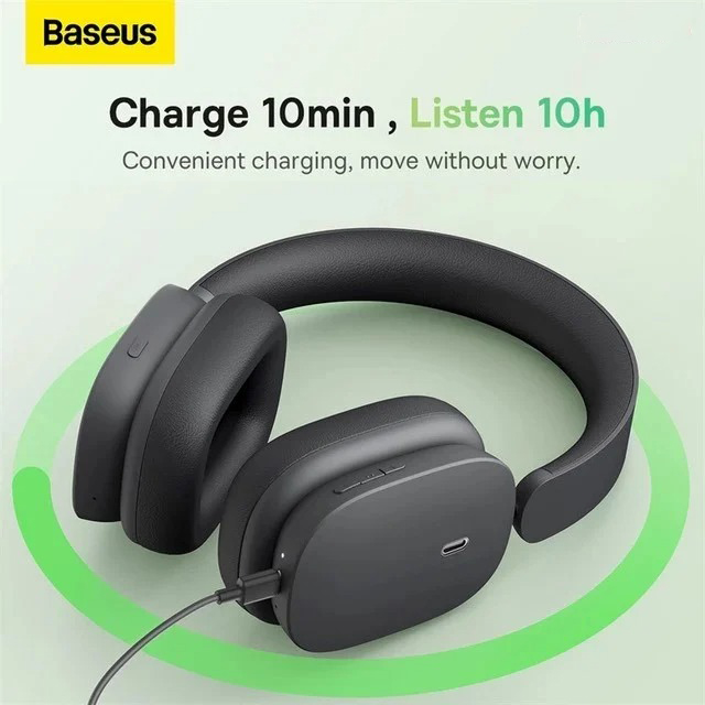 Tai Nghe Chụp Tai Không Dây, Chống Ồn Chủ Động Baseus Bowie H1 ANC ( Bluetooth 5.2 , GPS - APP Control, Nearly No-delay Noise-Cancelling Wireless Headphones)-Hàng Chính Hãng