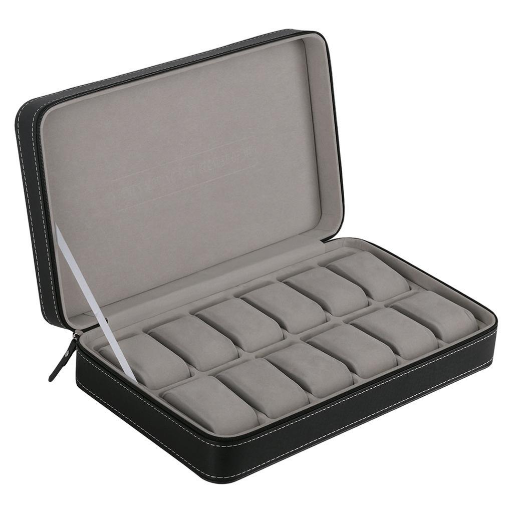 PU Leather Velvet Jewellery Box Tie Clip Brooch Pin Storage Case Holder