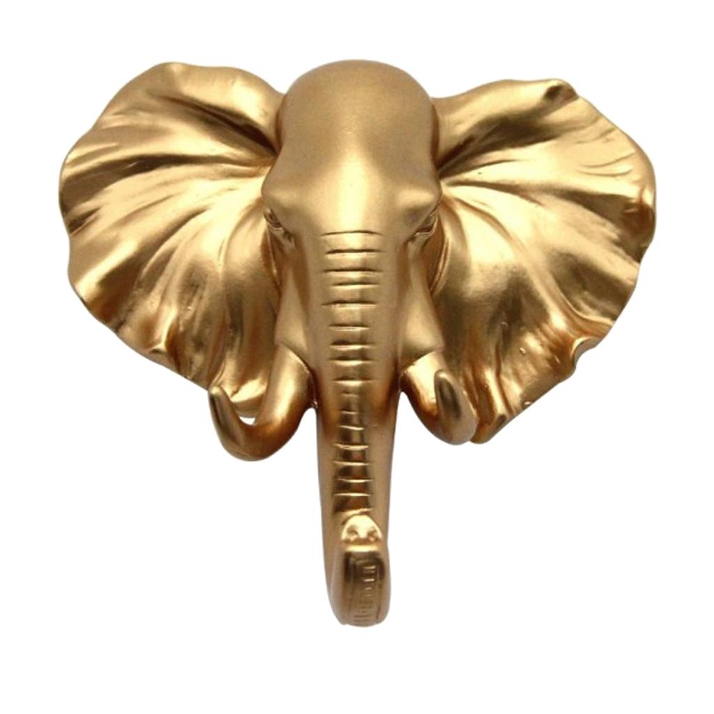 4x Animal Head Wall Hook Wall Mounted Keys Hat Hanger Rack Art Gold Color
