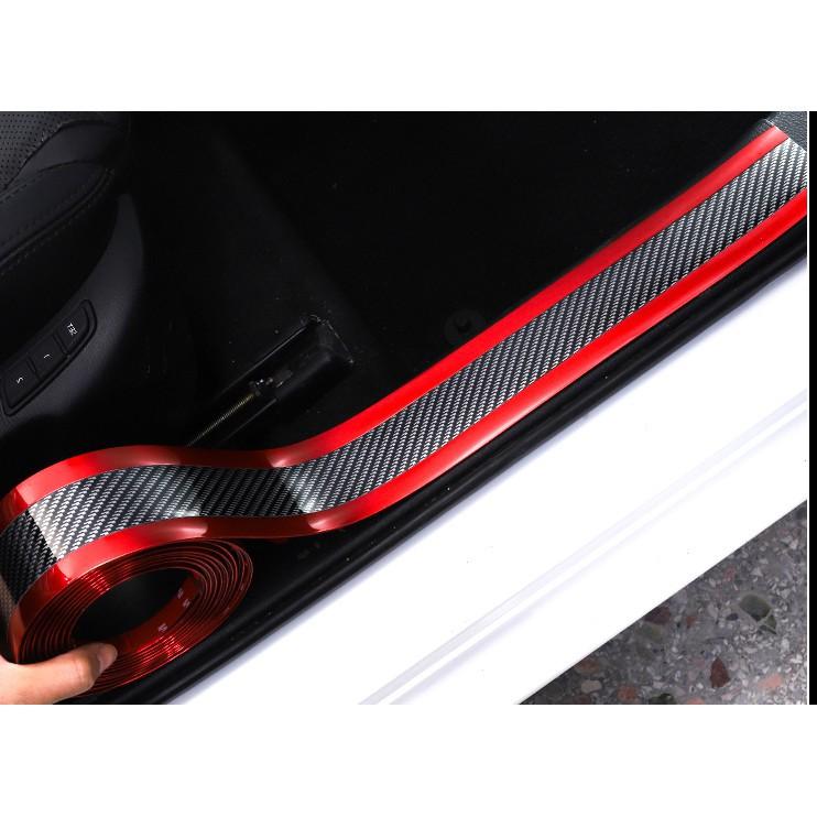 2.5m Miếng dán bảo vệ chống trầy trang trí nội thất ngoại thất ô tô xe máy 3D carbon viền bạc - rộng 5 cm / 7 cm