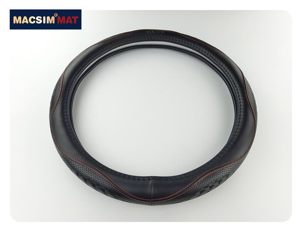 Bọc vô lăng cao cấp Macsim mã L38T mới size 39cm chất liệu da thật - Khâu tay 100% phù hợp các loại xe