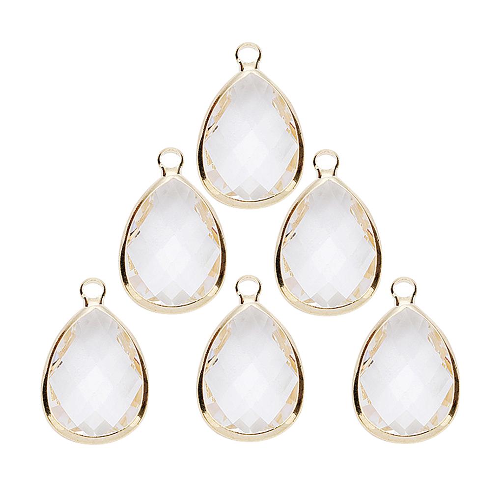 6 Pcs Fashion Drop Jewelry Making Charms Necklace Pendant  White