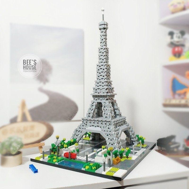 Bộ đồ chơi xếp hình lắp ráp kiến trúc city building- tháp Eiffel Pháp 3600 mảnh ghép đồ chơi xếp hình nanoblock