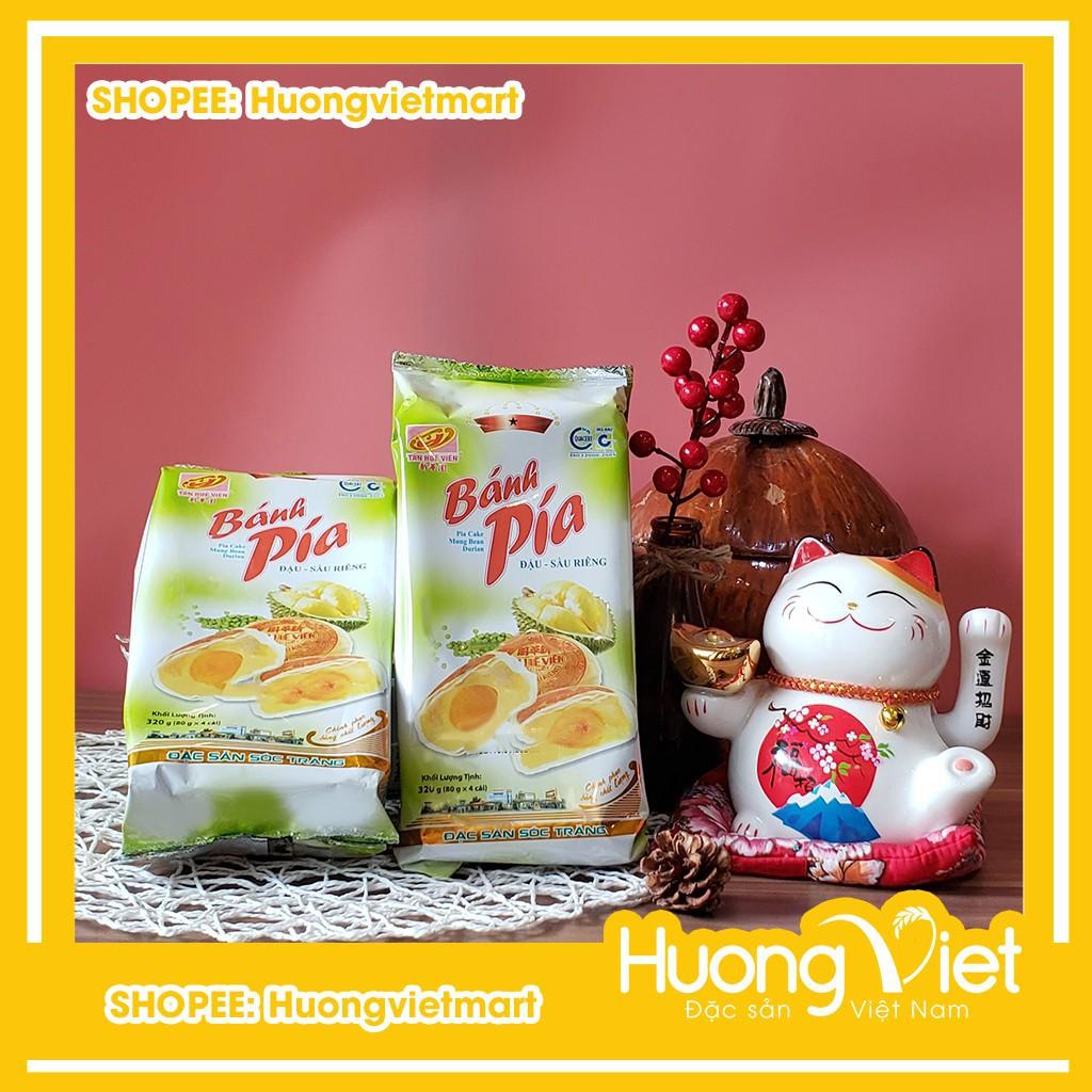 Bánh pía đậu xanh sầu riêng trứng muối Tân Huê Viên 320g, bánh pía Sóc Trăng chính hãng