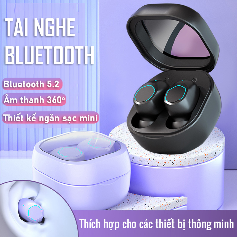 Tai nghe nhét tai không dây, bluetooth 5.2 kết nối nhanh và ổn định- D1477