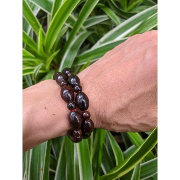 Vòng tay gỗ nữ thời trang hạt xoan 10 ly - Trắc màu đen nhiều kiểu dáng mới