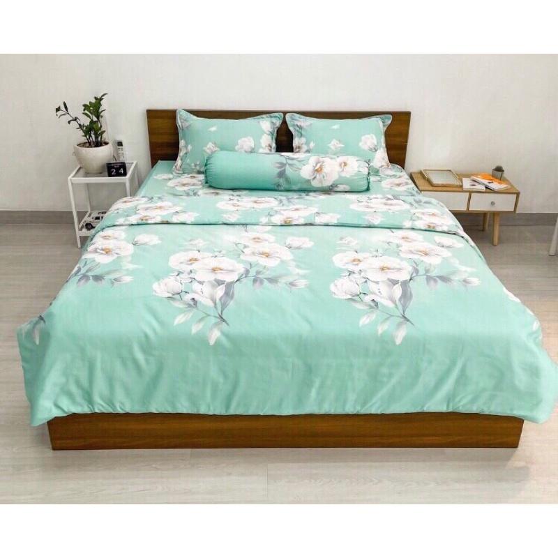 Bộ tencel 2mx2m2 ga gối cao cấp SIÊU MÁT MÈM MỊN ôm dây khoá - nệm 5-27cm