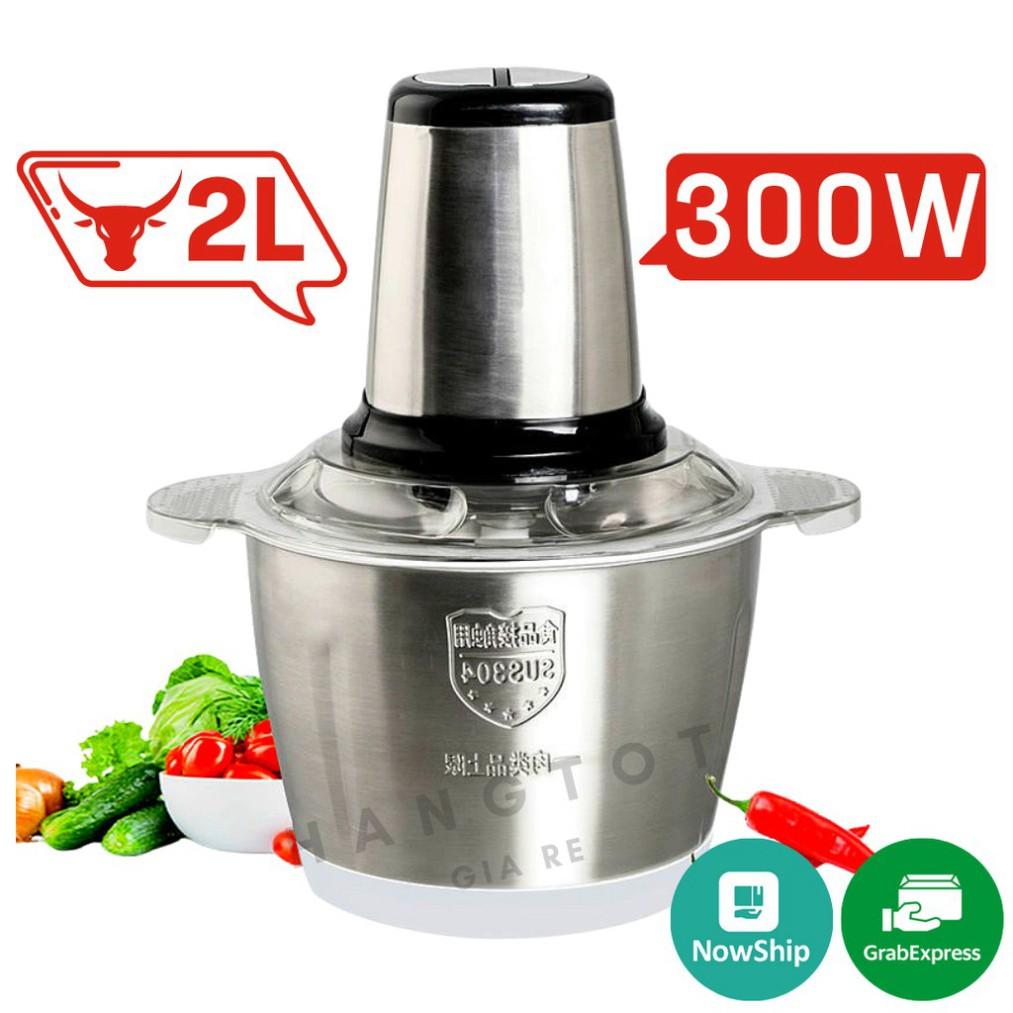 Máy Xay Thịt Cối Inox 4 Lưỡi Đa Năng Công suất 300w Lưỡi Dao Ké, Xay Tỏi Ớt, Xay Rau Củ Quả