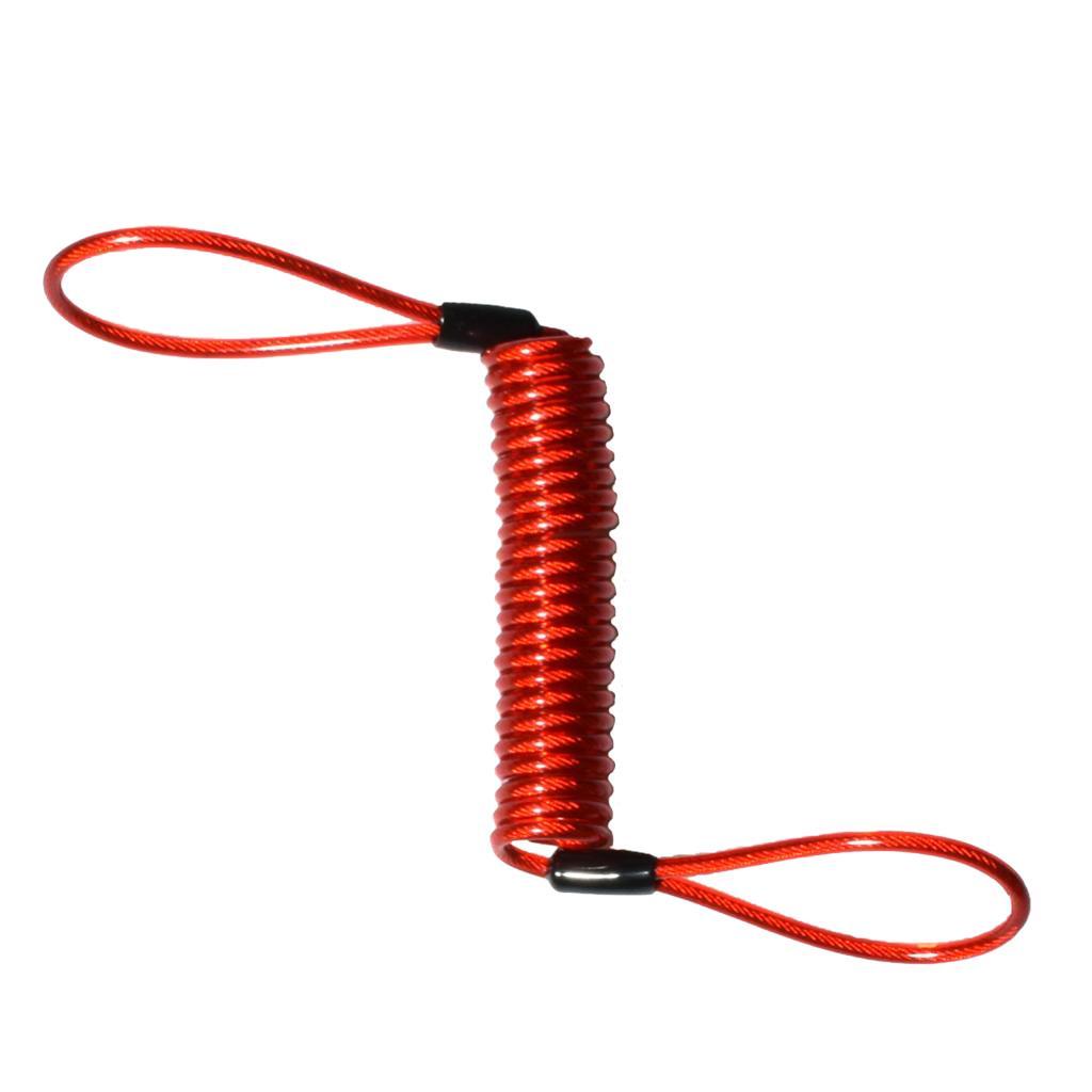 2X Disc Lock Spring Reminder Cable Motorcycle Red