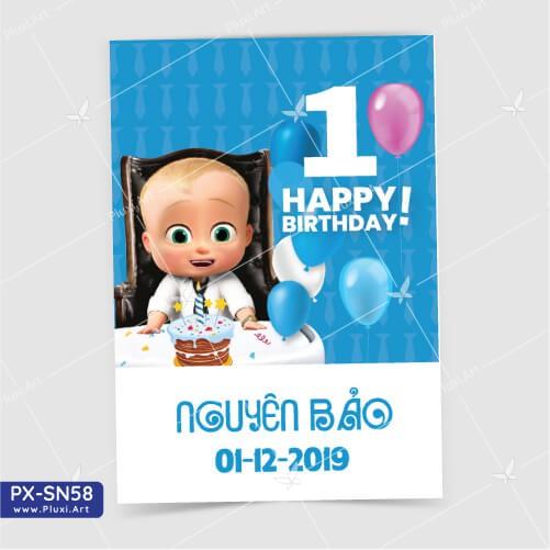 Thiệp thôi nôi – sinh nhật theo yêu cầu Pluxi