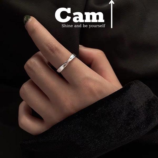 Nhẫn Nam Nữ Freesize Unisex Màu Bạc Thời Trang Chất Liệu Titan Đẹp Đơn Giản - Nhẫn Cross Ring - Camcamvintage