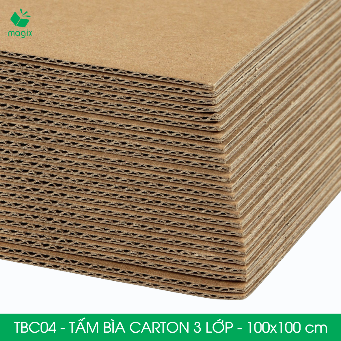 TBC04 - 100x100 cm - 3 tấm bìa carton 3 lớp nguyên tấm cứng cáp, bìa gói hàng, bìa mô hình