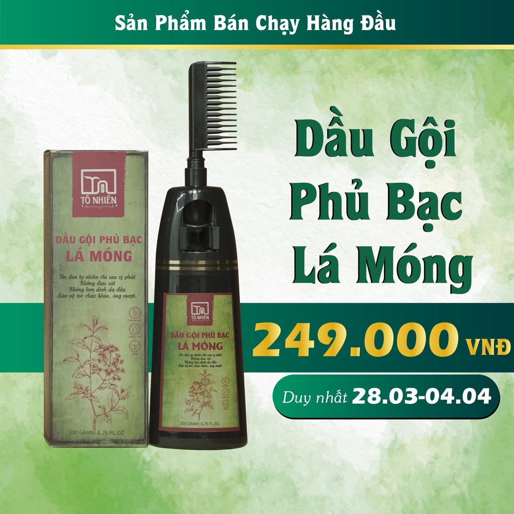 Dầu gội phủ bạc lá móng Tô Nhiên 200g - Làm đen tóc tự nhiên tại nhà chỉ sau 15 phút