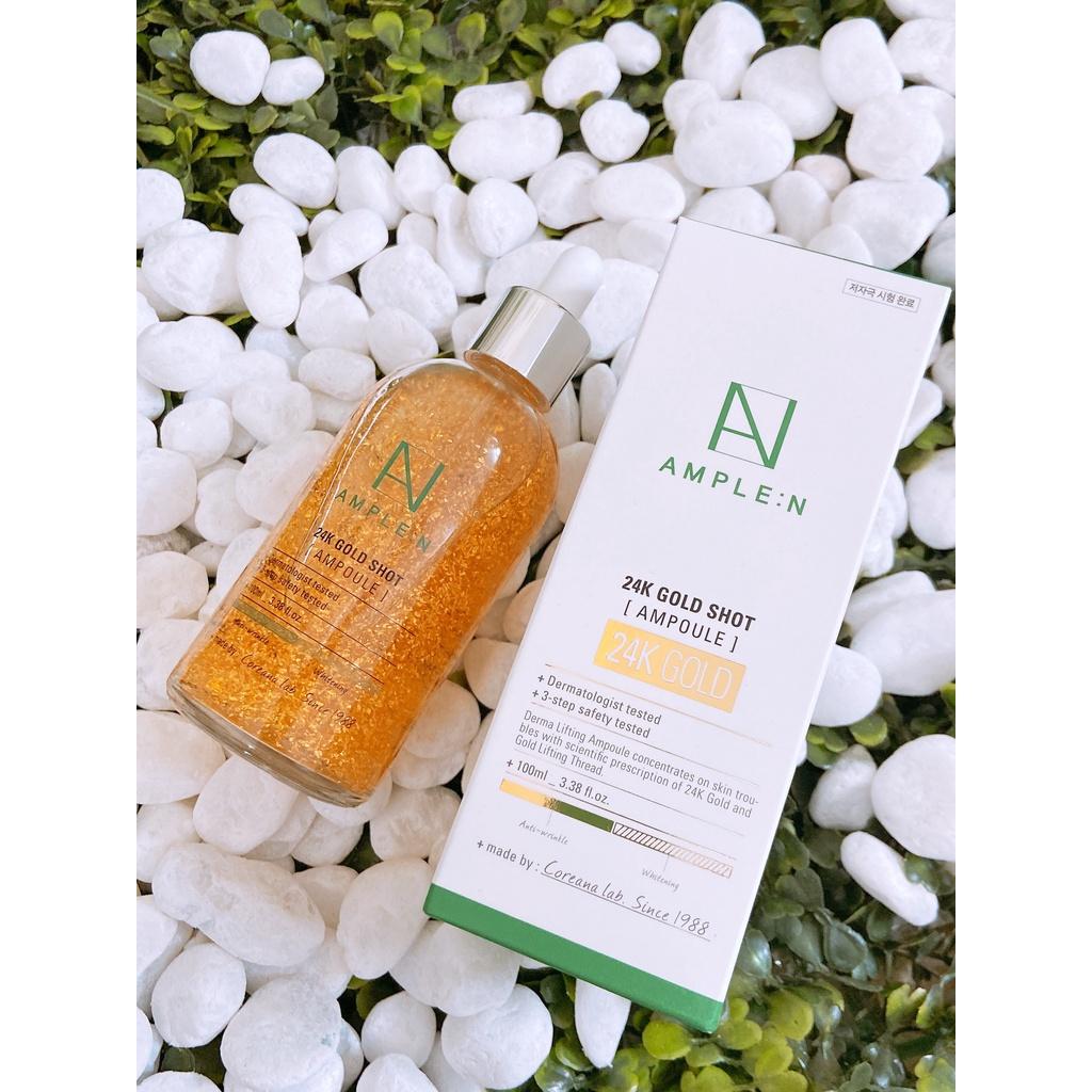Tinh chất vàng AMPLE:N 24K Gold Shot Ampoule 100ml tăng đàn hồi chống lão hóa