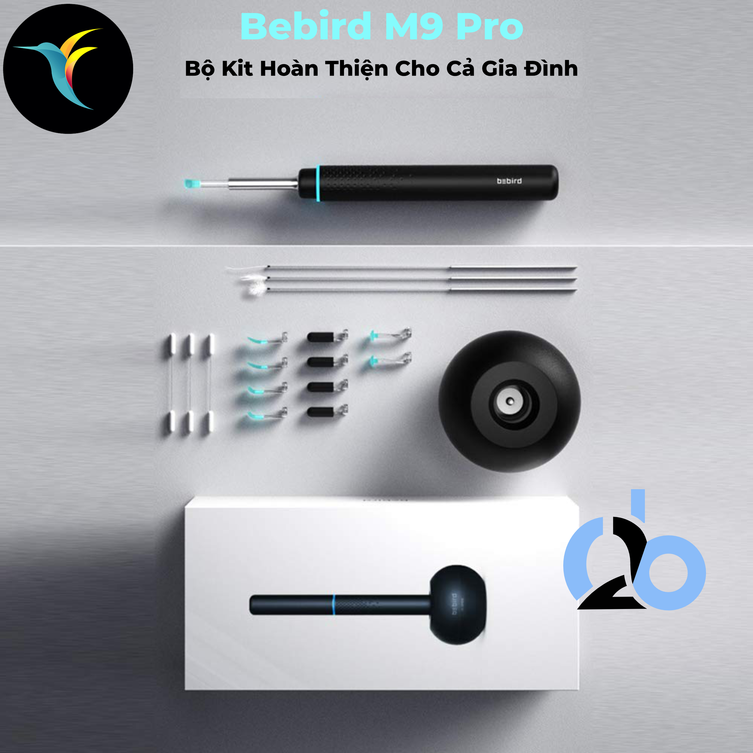 Ngoáy Tai Thông Minh Bebird M9 S, máy ngoáy tai thông minh cho người lớn và trẻ em. Bản nâng cấp với sạc chuẩn USB Type C