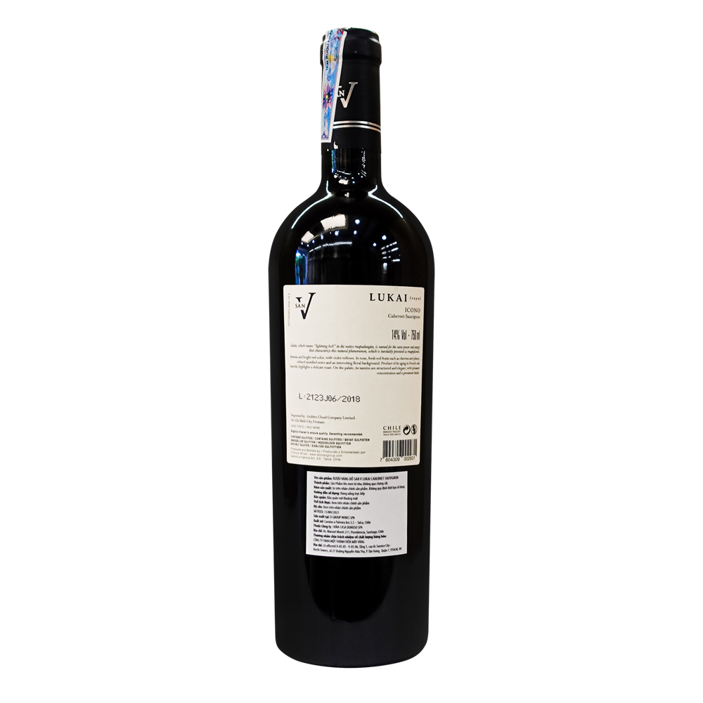 Rượu Vang Đỏ San Vicente Lukai Cabernet Sauvignon 750ml 13% Phiên bản giới hạn - Chile - Hàng Chính Hãng