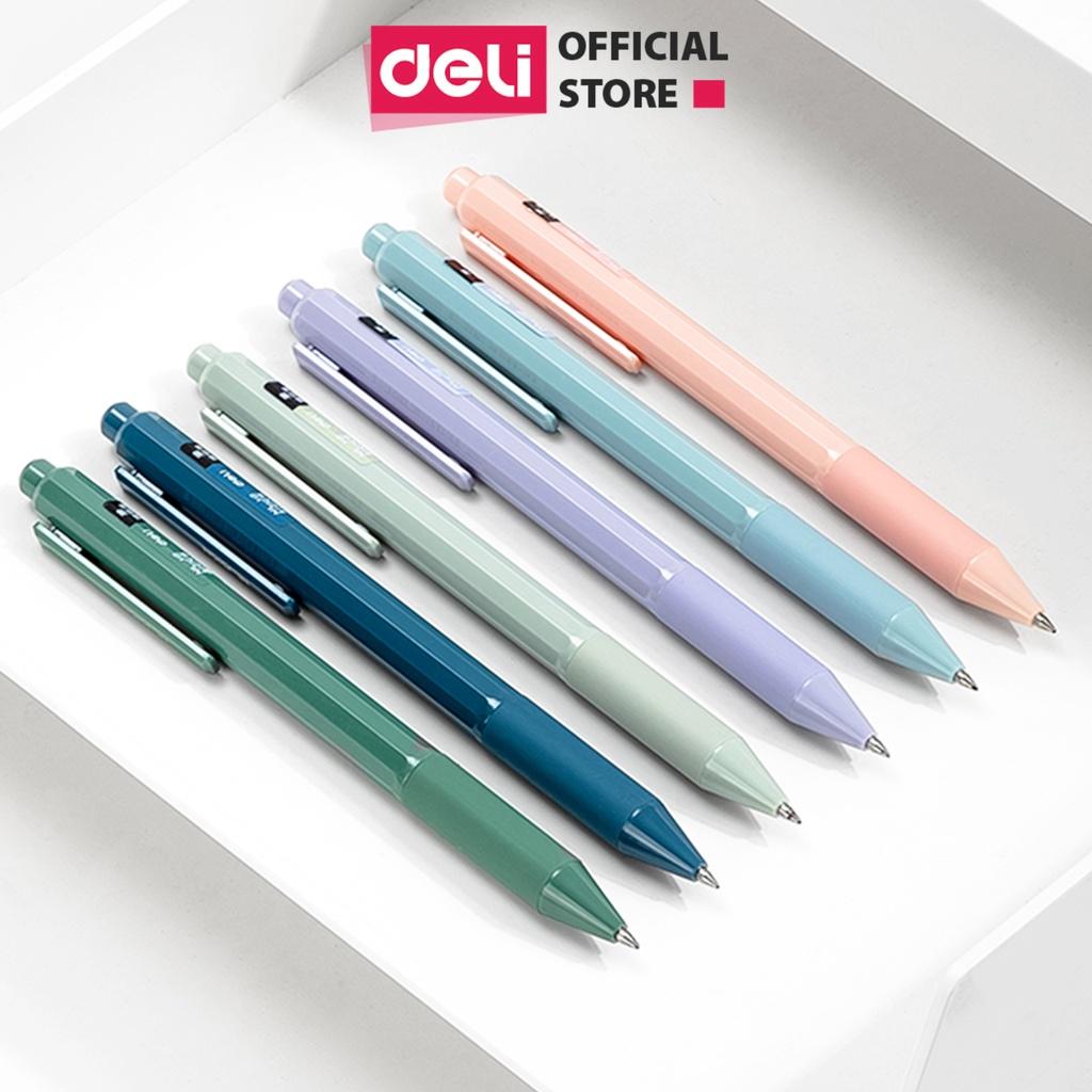 Bút bi dạng gel Deli 0.5mm mực Đen - Nét viết trơn tru mực không lem khô nhanh - NS559