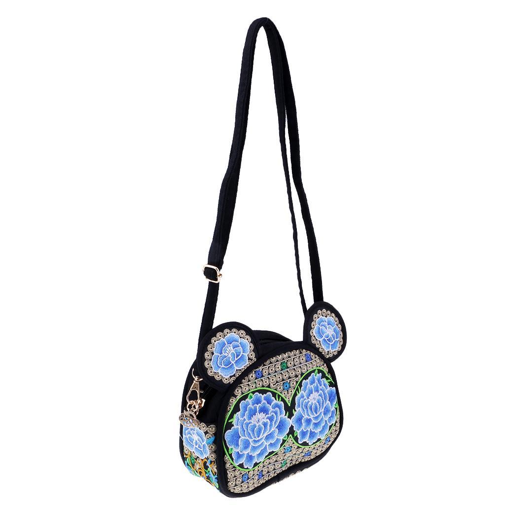 Peony Flower Embroidery Bag Retro Style Bag Embroidered Handbag Single Shoulder Female Shoulder Bag