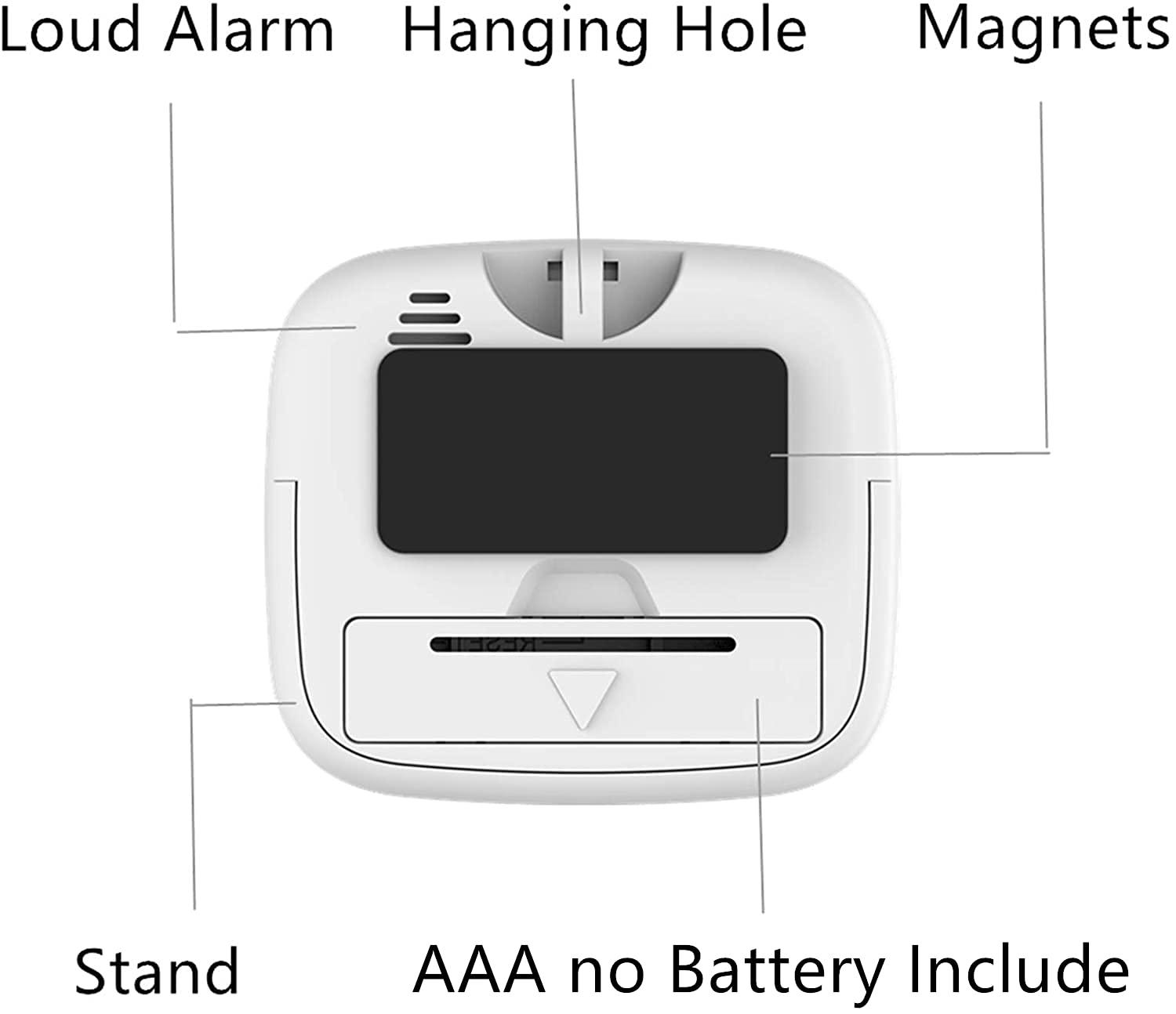 Bộ hẹn giờ bếp từ tính với màn hình LCD lớn, với đồng hồ bấm giờ, báo động mạnh mẽ và đếm ngược, màu trắng