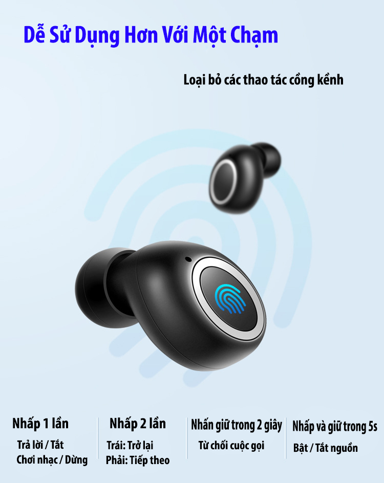 Tai nghe không dây cao cấp Bluetooth 5.0 TWS D015