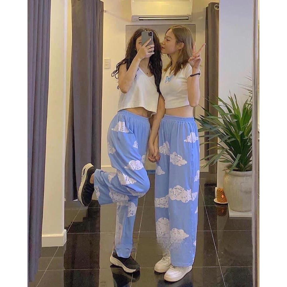 Bộ Quần Sky Áo Croptop Set Quần Jogger Kèm Áo Ngắn Cộc Tay