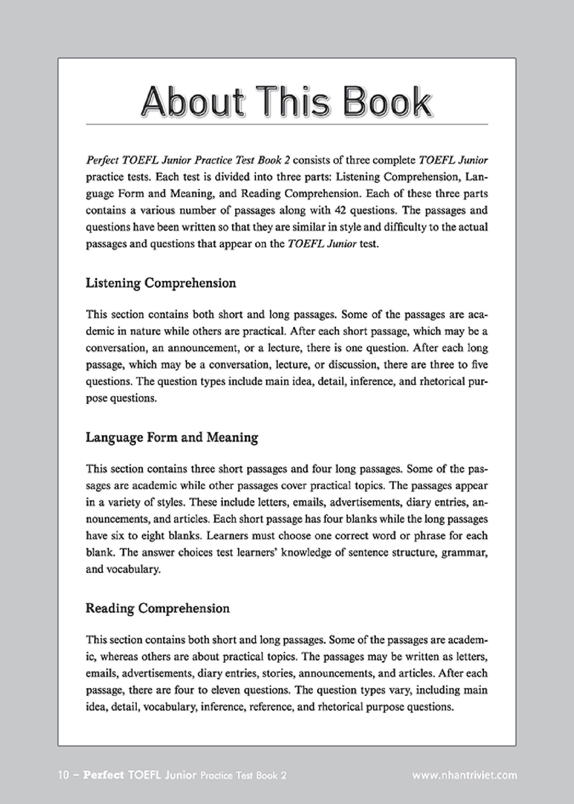 Perfect Toefl Junior  Book 2 (Kèm CD)